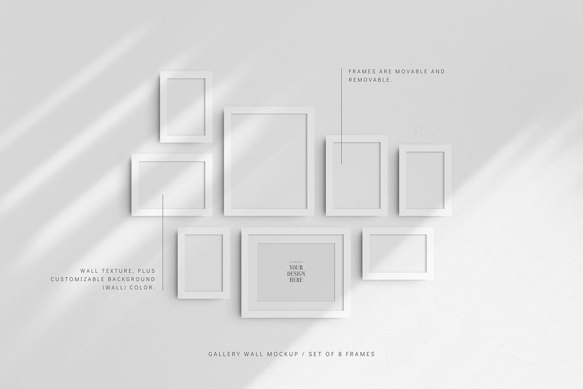 Gallery Wall Mockup | 8 Frames, a Household Mockup by DESIGN BY nube (Photo 9 of 12)