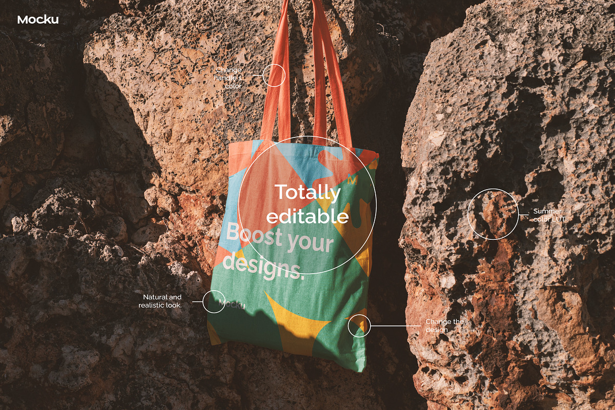Summer Tote Bag Mockups, a Merchandise Mockup by Mocku (Photo 10 of 12)
