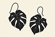 Leaf Earring Silhouette Bundle, an Object Graphic by Creativeshirt (Thumbnail 9 of 16)