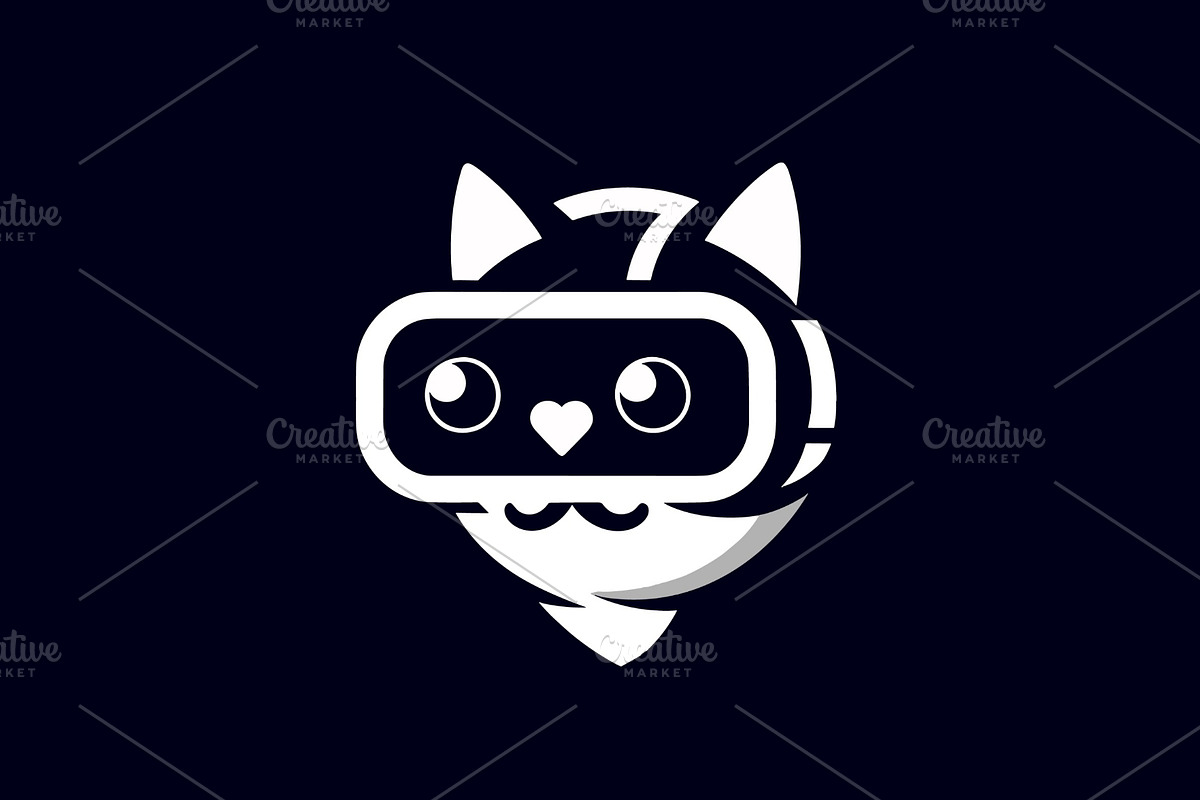 minimalist cat vr logo, a Branding & Logo Template by Zr, PROJECT