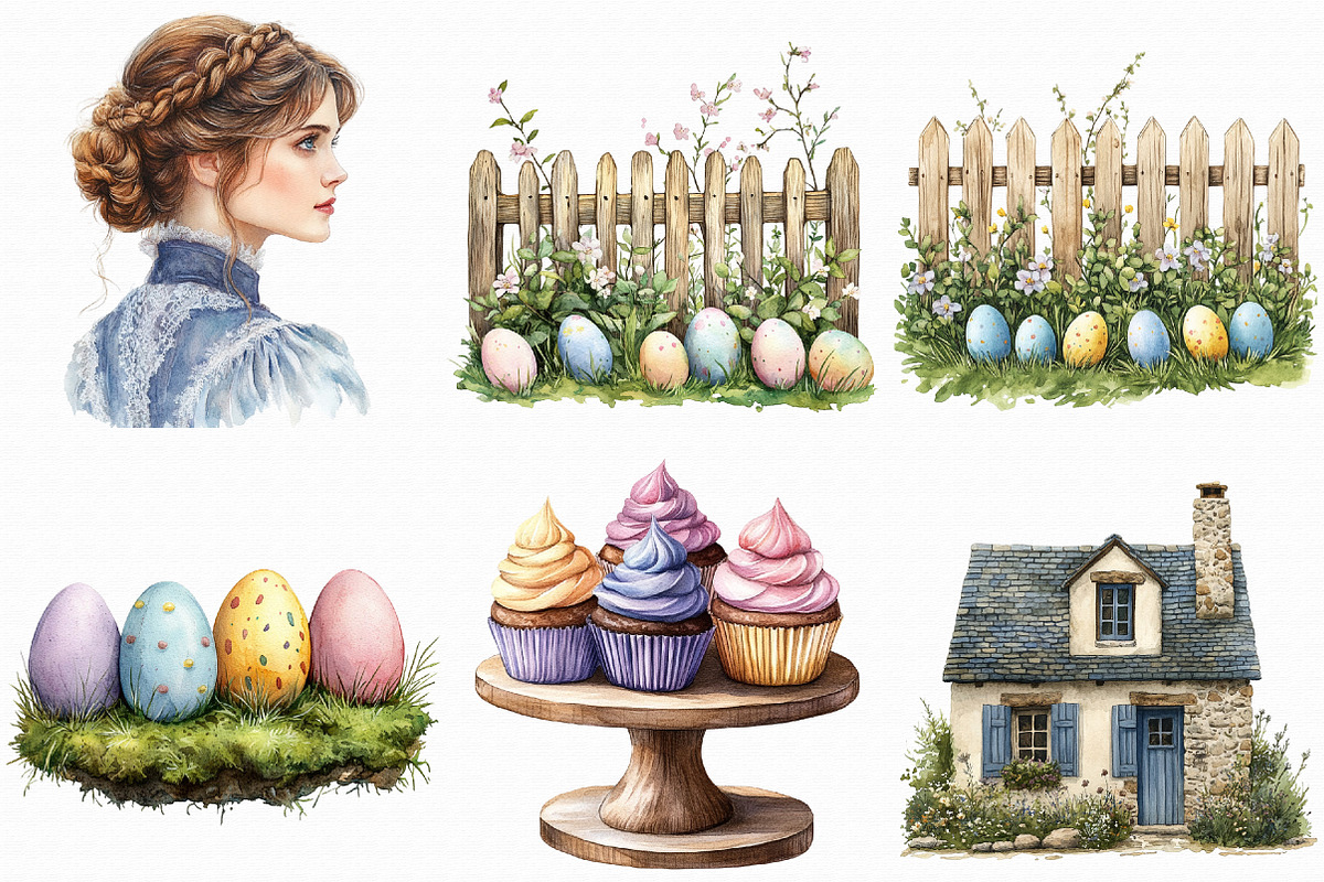 Watercolor Easter Clipart, an Illustration by Libby Wishes (Photo 8 of 9)