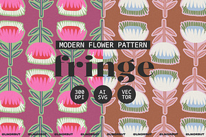 Fringe Bold Abstract Flower Pattern