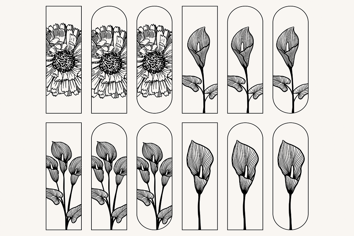 Floral Bookmark Template Bundle, a Stationery Template by Kusumaillustration (Photo 11 of 11)