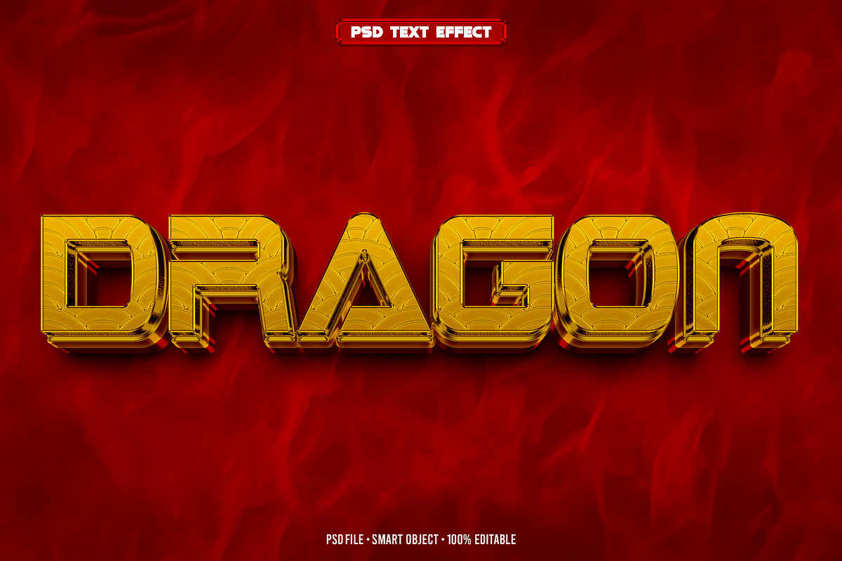 Dragon 3D editable text effect, a Layer Style Add-On by Hello Muh (Photo 1 of 2)