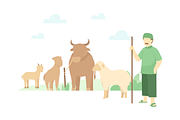 Faceless Eid Al-Adha Illustrations, a Seasonal Illustration by Berkah Studio (Thumbnail 3 of 9)