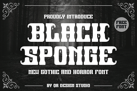 Black Sponge - Gothic Font, a Blackletter Font by QR Design Studio