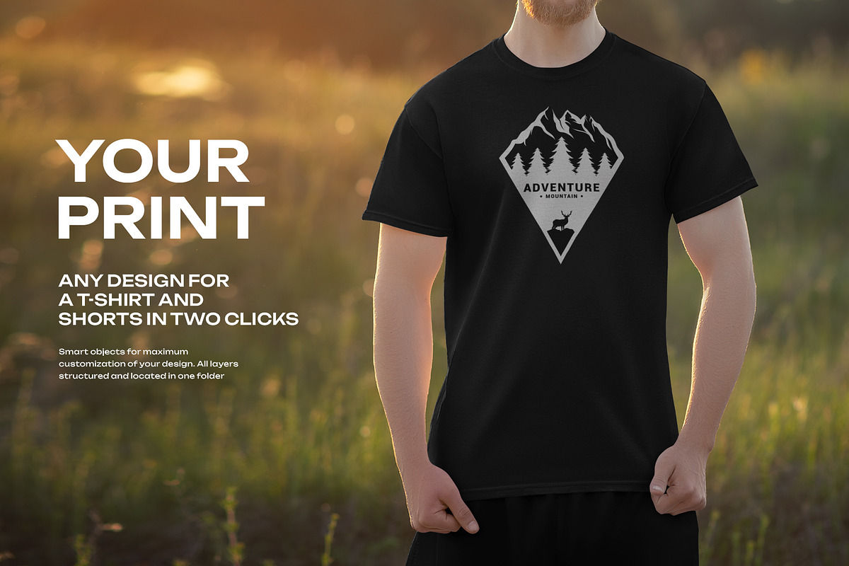 7 Mockups of Men's T-Shirt Outdoors, a Shirt Mockup by Grow Design Craft Studio (Photo 4 of 6)