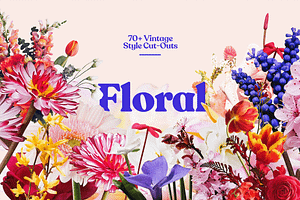 70 Vintage Floral Cut-Outs