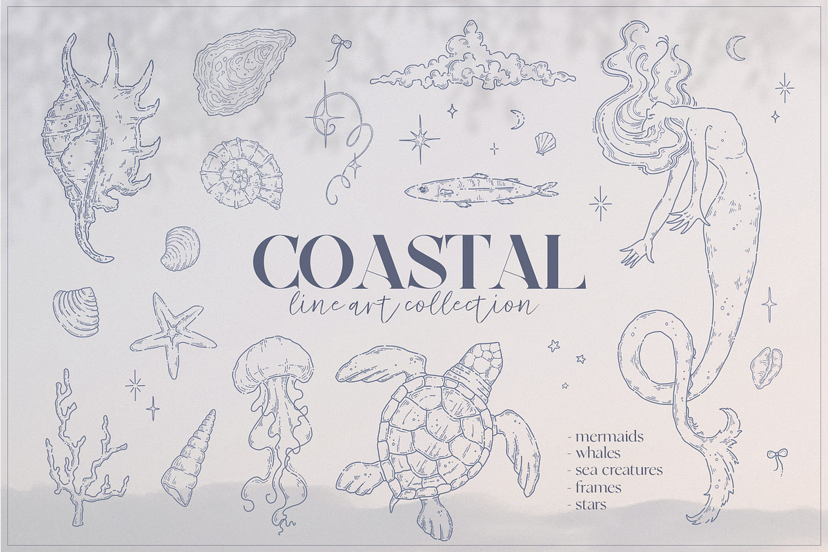 Coastal Line art collection, an Object Graphic by Kreker Kate (Photo 1 of 5)