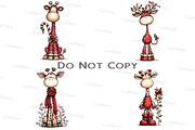 Whimsical Christmas Giraffe Clipart, an Illustration by Craft Nest (Thumbnail 4 of 8)