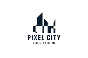 Pixel city logo icon illustration, a Branding & Logo Template by Dyn Studio