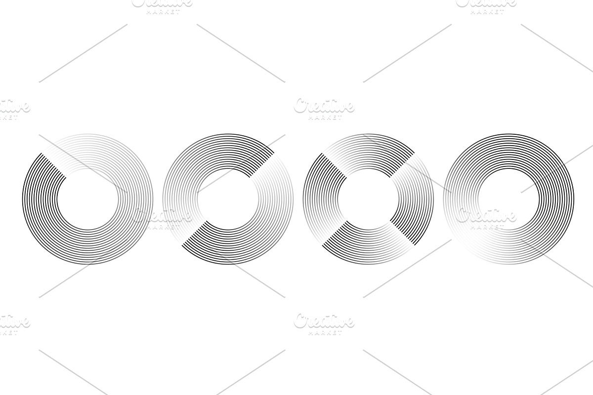 Round geometric stripes. Abstract, an Illustration by winwin.art