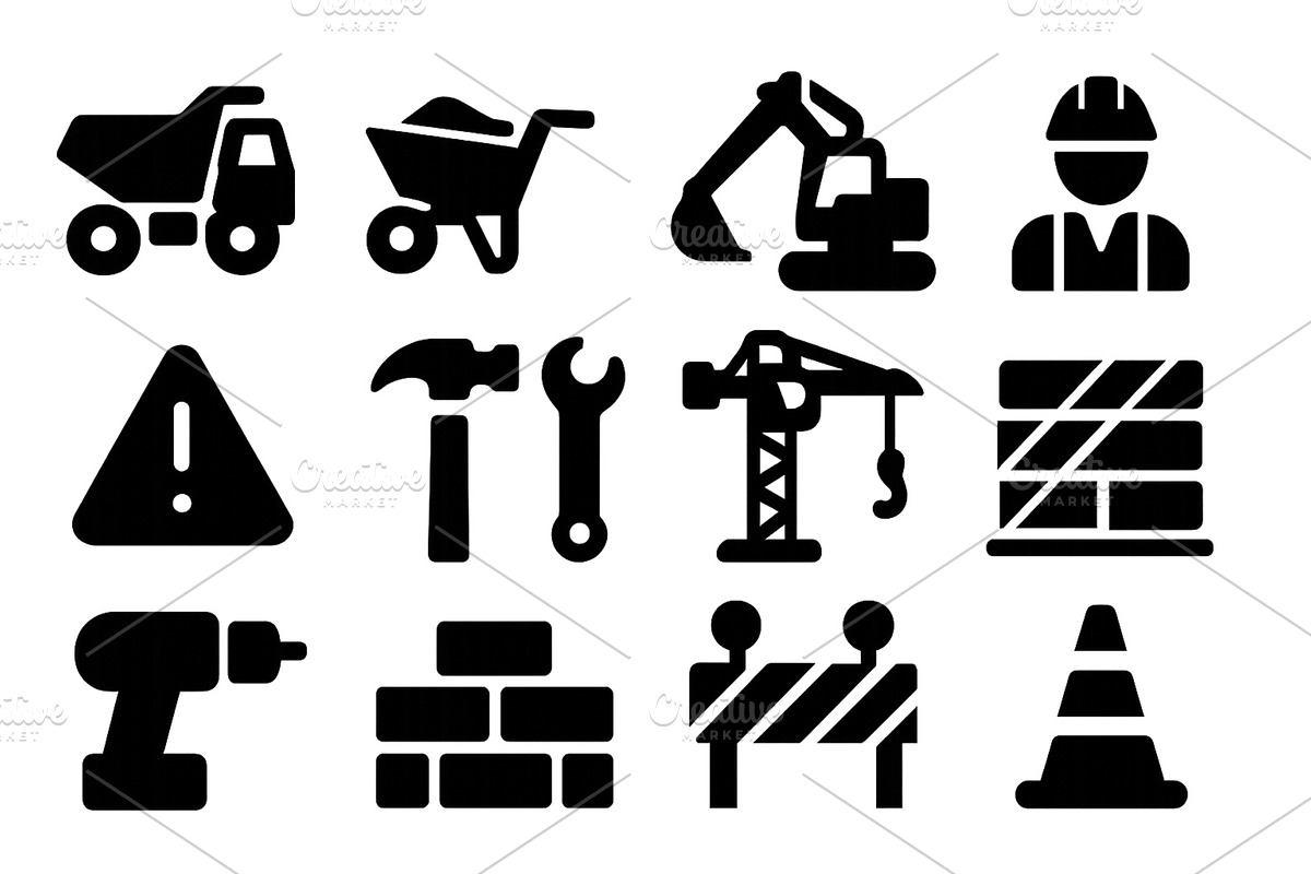 Construction icons representing, an Illustration by ZinetroN