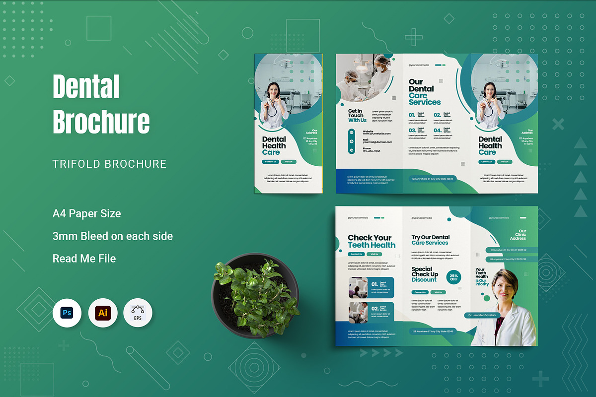 Dental Trifold Brochure, a Brochure Template by Fannan Studio (Photo 1 of 3)