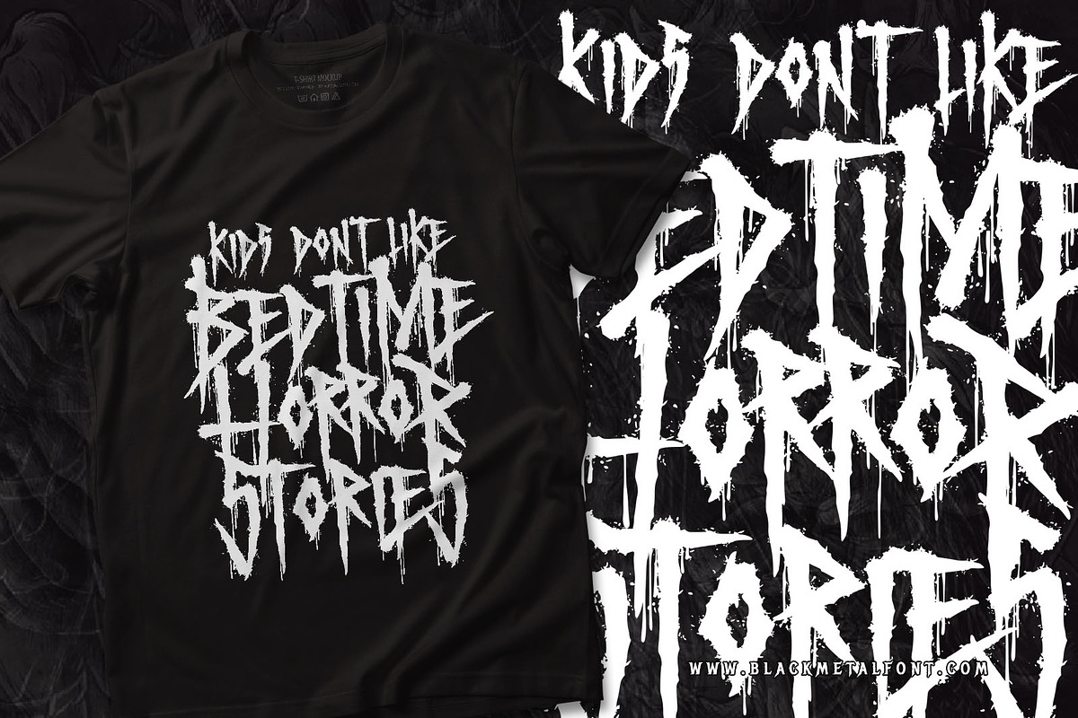 Monsters Nightmare Horror Halloween, a Blackletter Font by Blackmetalfont (Photo 4 of 4)