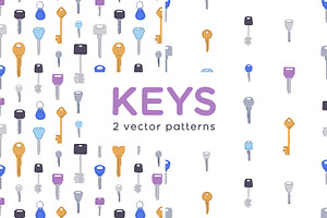 Door keys seamless patterns, a Pattern Graphic by Good Studio