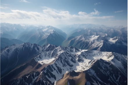 majestic mountain range, with aerial, a Nature Photo by Sergey Kotenev