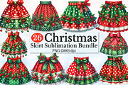 Watercolor Christmas Skirt Clipart, a Seasonal Illustration by Rose Art (Thumbnail 1 of 3)