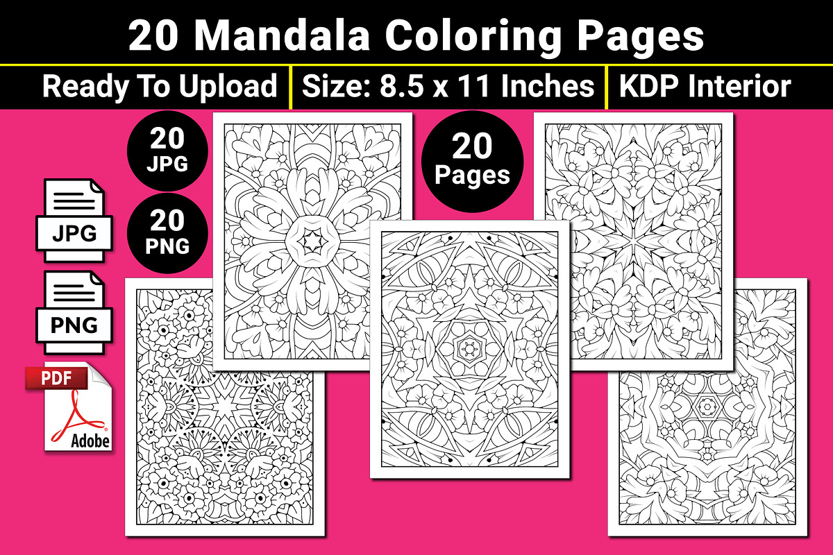 Mandala Coloring Book Pages, a Pattern Graphic by mirajeee (Photo 1 of 4)