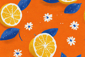 Citrus & Floral Seamless Pattern, a Decorative Illustration by Virgo Studio