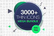 Thin Icons Mega Bundle 3000+, an Icon by IconUncle (Thumbnail 1 of 7)