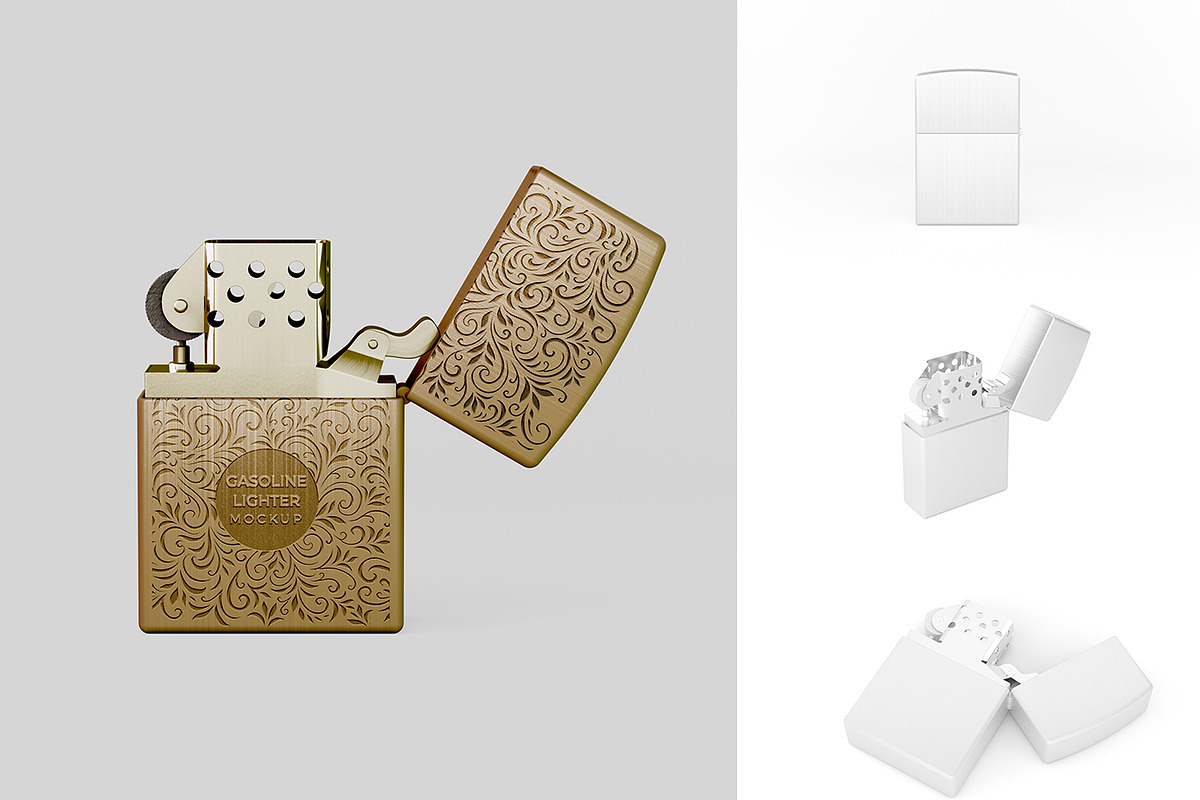 Metallic Gasoline Lighter Mockup Set, a Mockup by McLittle Stock (Photo 1 of 5)