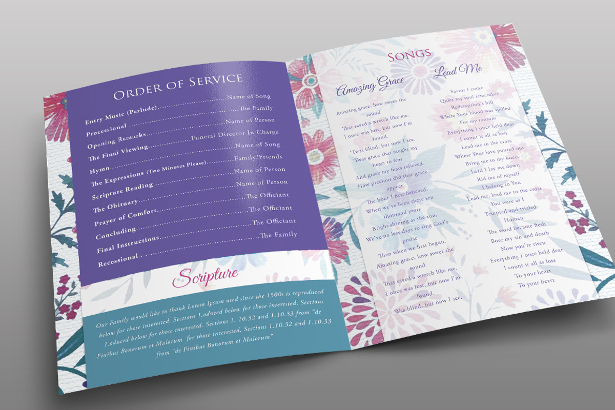 Floral Funeral Program, a Brochure Template by Royallove (Photo 3 of 5)