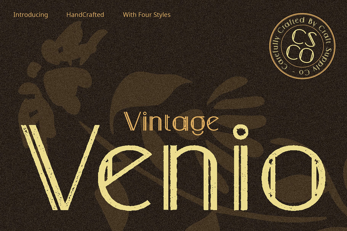 Venio Vintage, a Sans Serif Font by Craft Supply Co. (Photo 1 of 8)