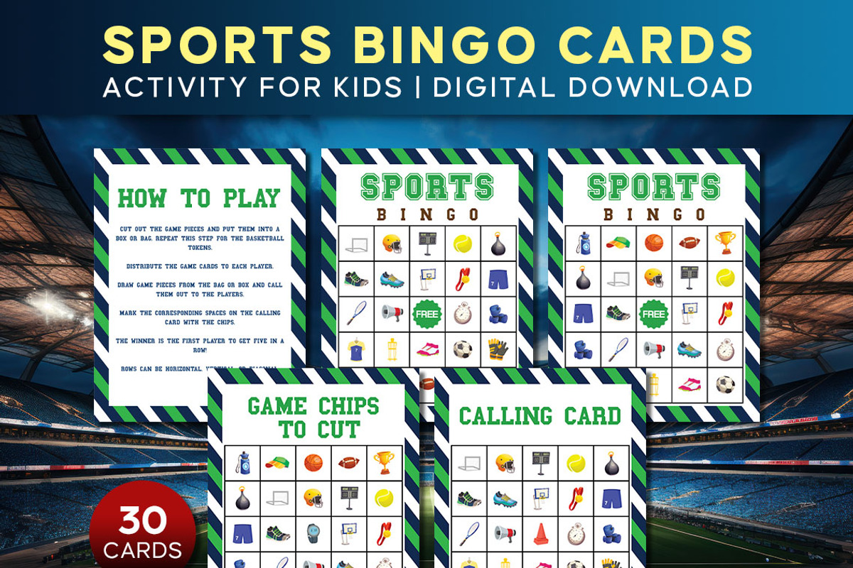 Sports Bingo Game Printable, a Print Template by Graphicsnext (Photo 1 of 4)