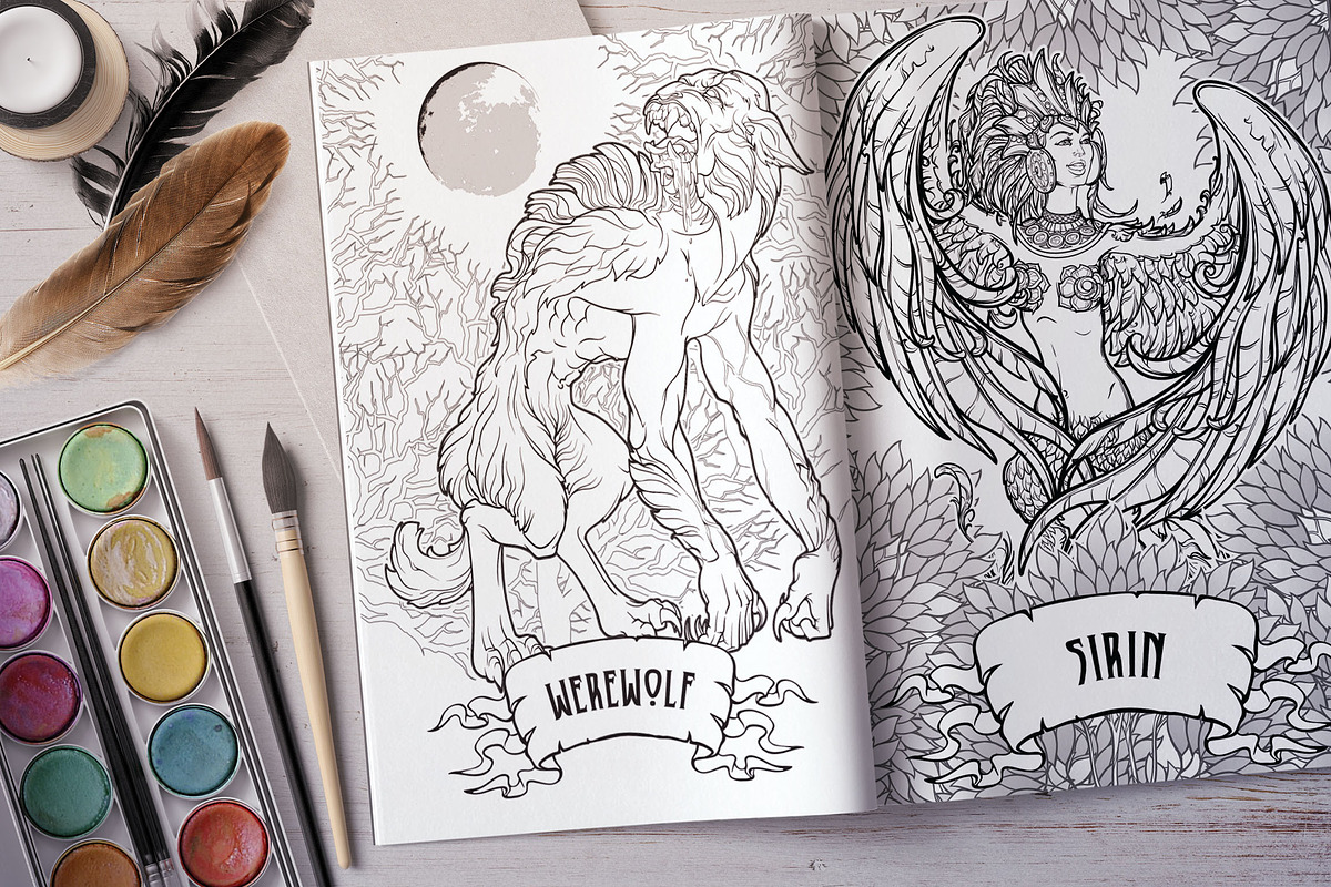 BESTIARY - Coloring Book, a Decorative Illustration by AntonPix Studio (Photo 5 of 20)