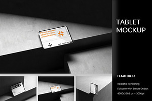 Tablet Mockup on Concrete Step, an iPad Mockup by kreatifreya