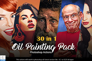 Oil Painting Actions Bundle Pack, an Action Add-On by Vatdesign