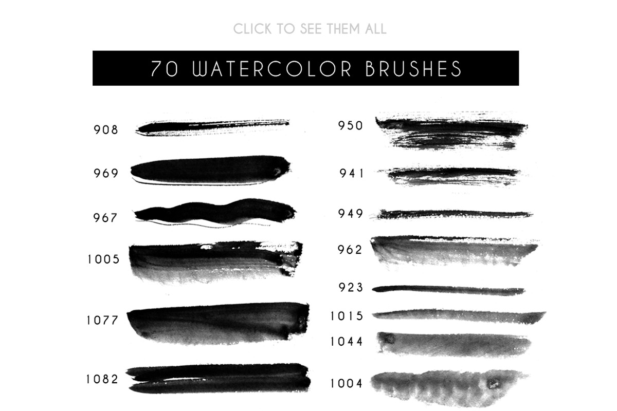 70 Patterns Watercolor Brushes preview 5
