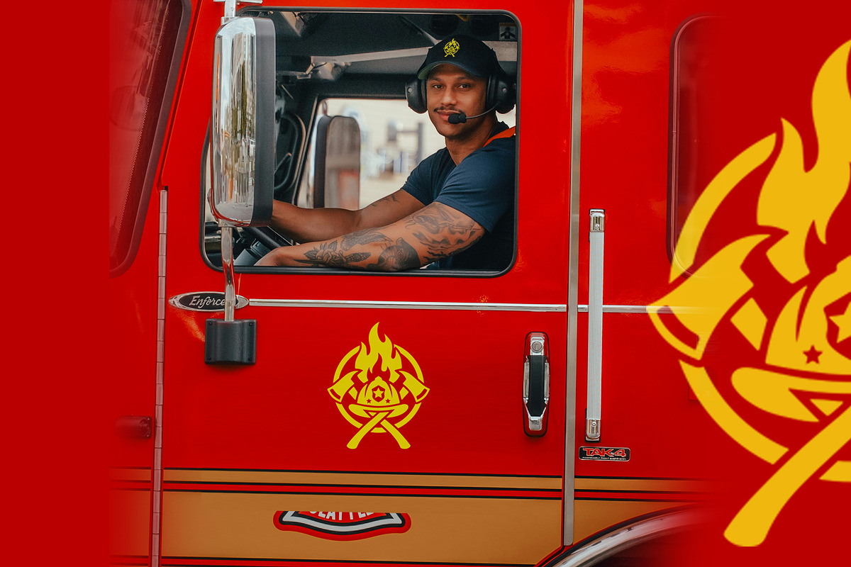 Firefighter Helmet Crossed Axes Logo, a Branding & Logo Template by Atlantis X Nurman Arbai (Photo 2 of 3)