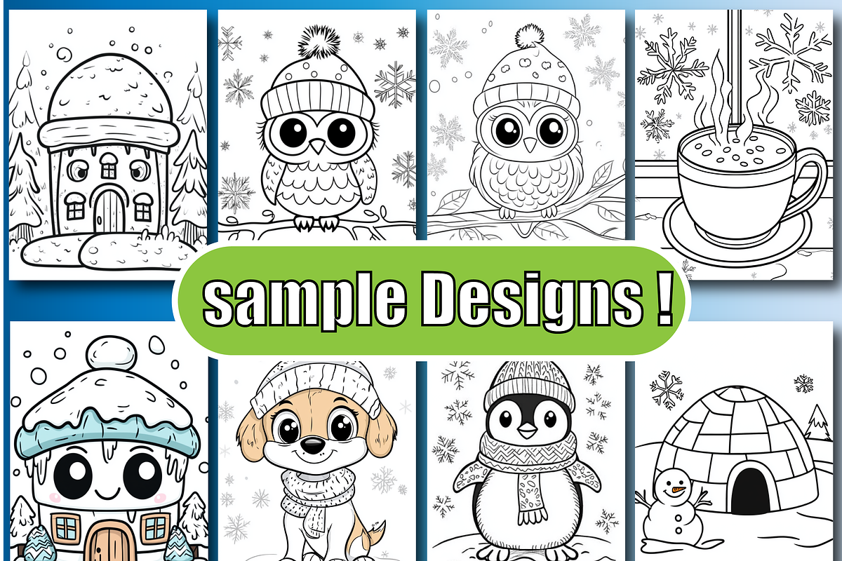 Bold And Easy Cozy Winter Coloring, an Animal Illustration by Printable Design Store (Photo 3 of 3)