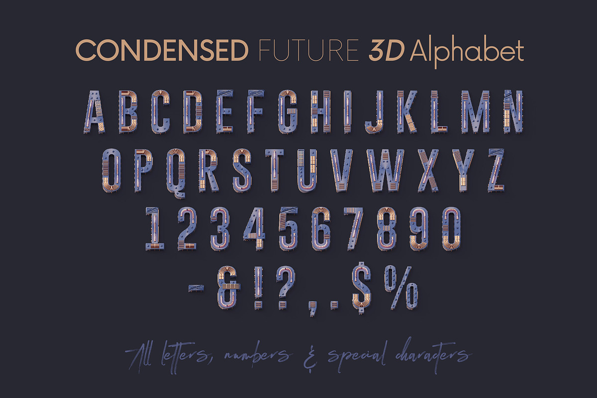 Condensed Future - 3D Lettering, a Graphic by MIIM (Photo 8 of 8)