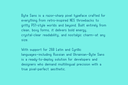 Byte Sans Pixel Font Family, a Font by alpercakici (Thumbnail 11 of 13)
