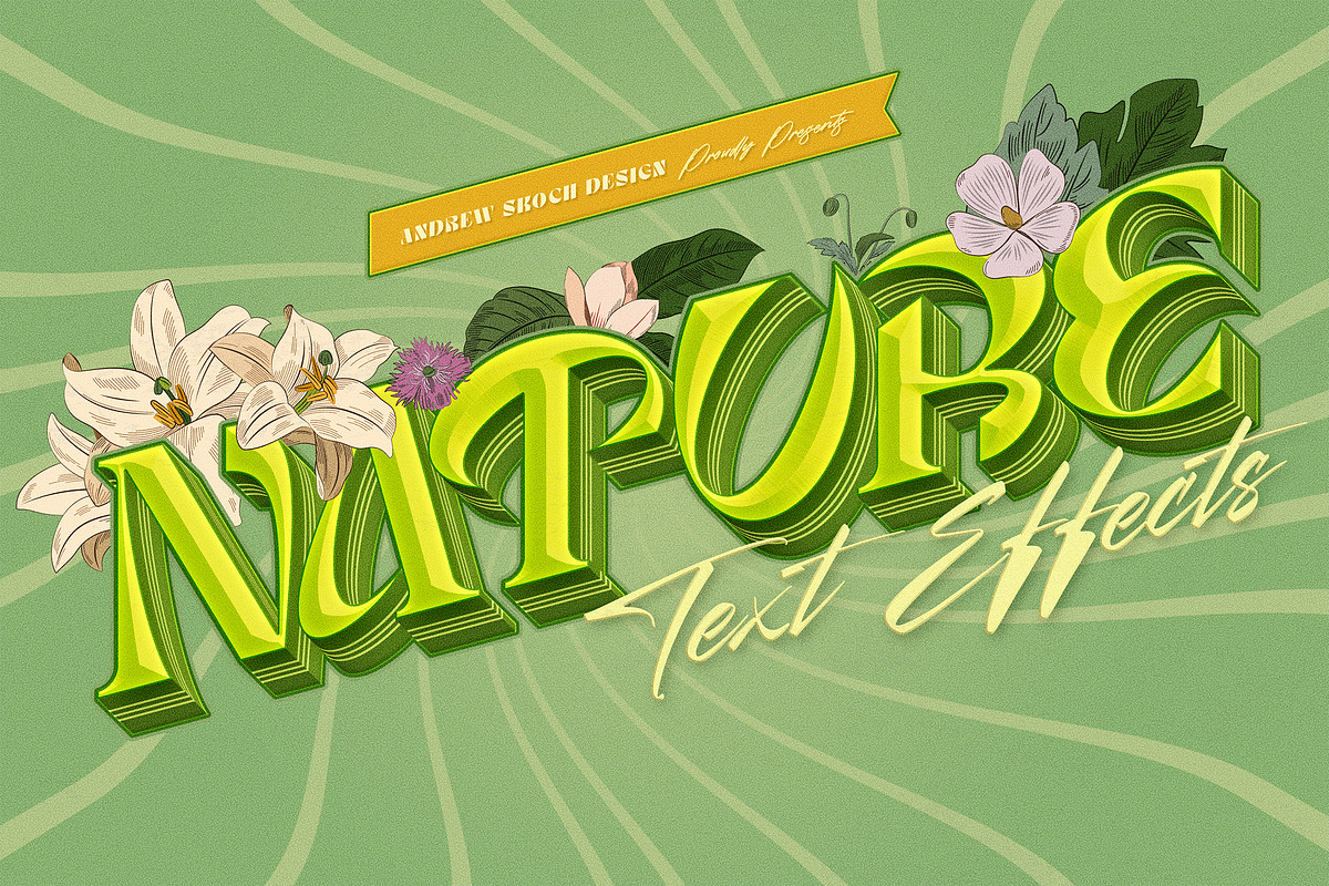 Floral Text Effects, a Layer Style Add-On by Andrew Skoch Design (Photo 4 of 10)