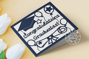 SVG Graduation Card For Laser Cut.