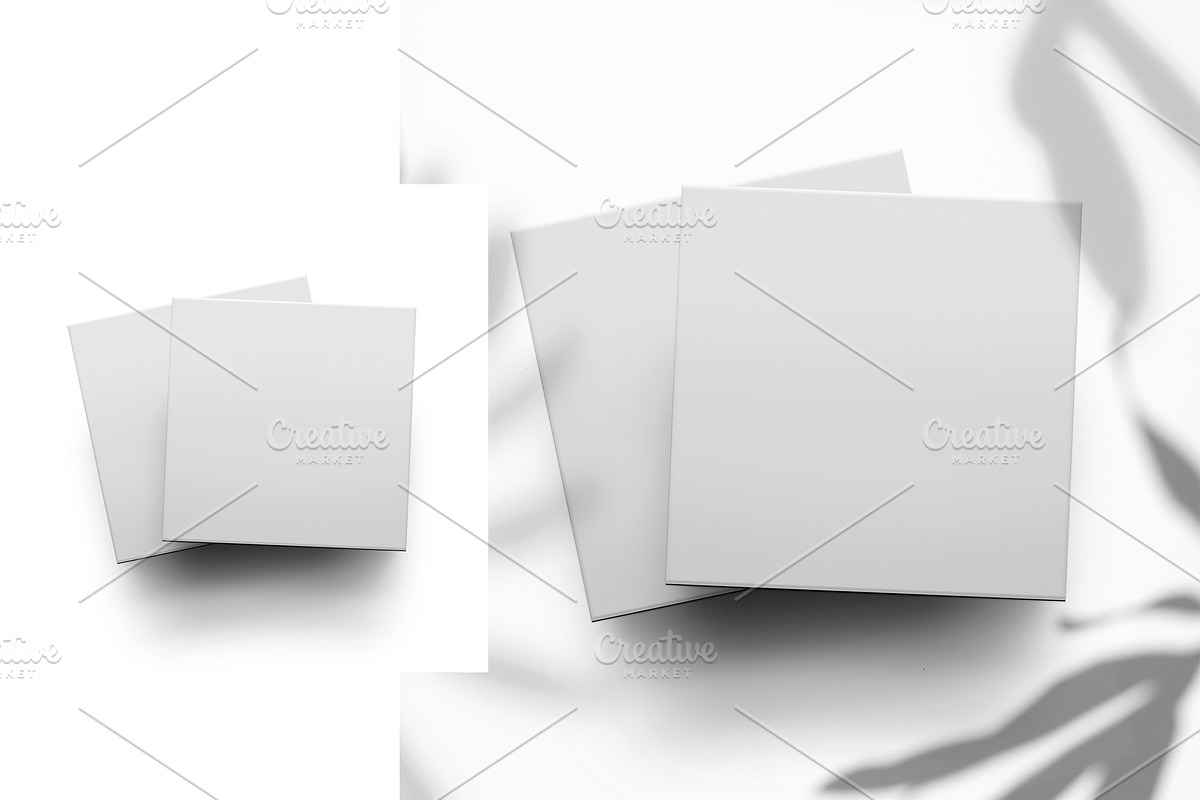 SET of 4 SQUARE COASTERS, a Product Mockup by Moonlight Creative (Photo 5 of 9)
