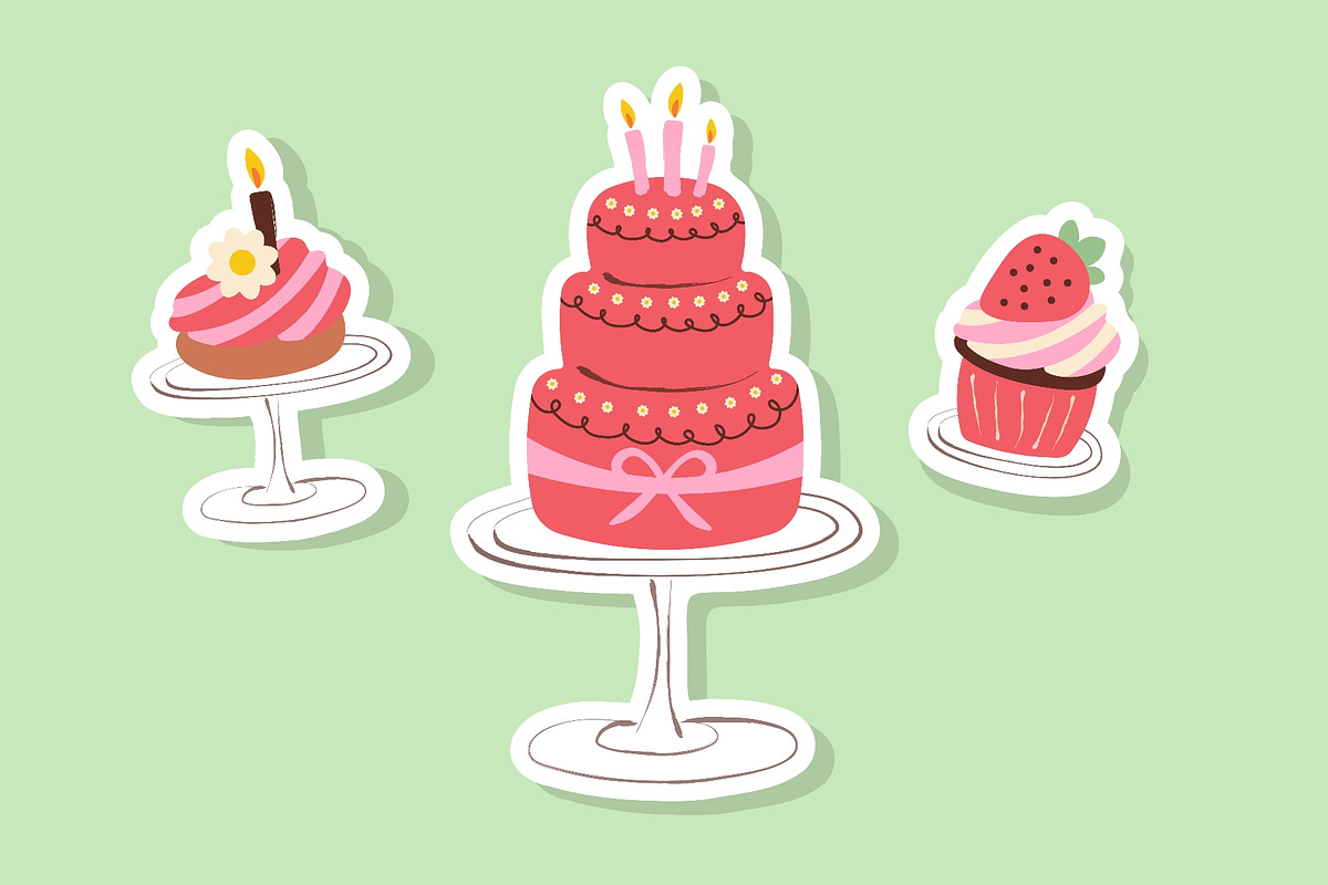 Hand painted bakery set stickers, a Food Illustration by okskukuruza (Photo 3 of 3)