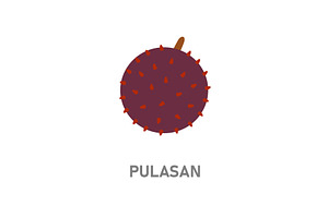 Pulasan exotic tropical fruit icon, a Food Illustration by GraphiShop