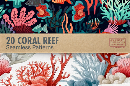 Coral Reef Seamless Patterns