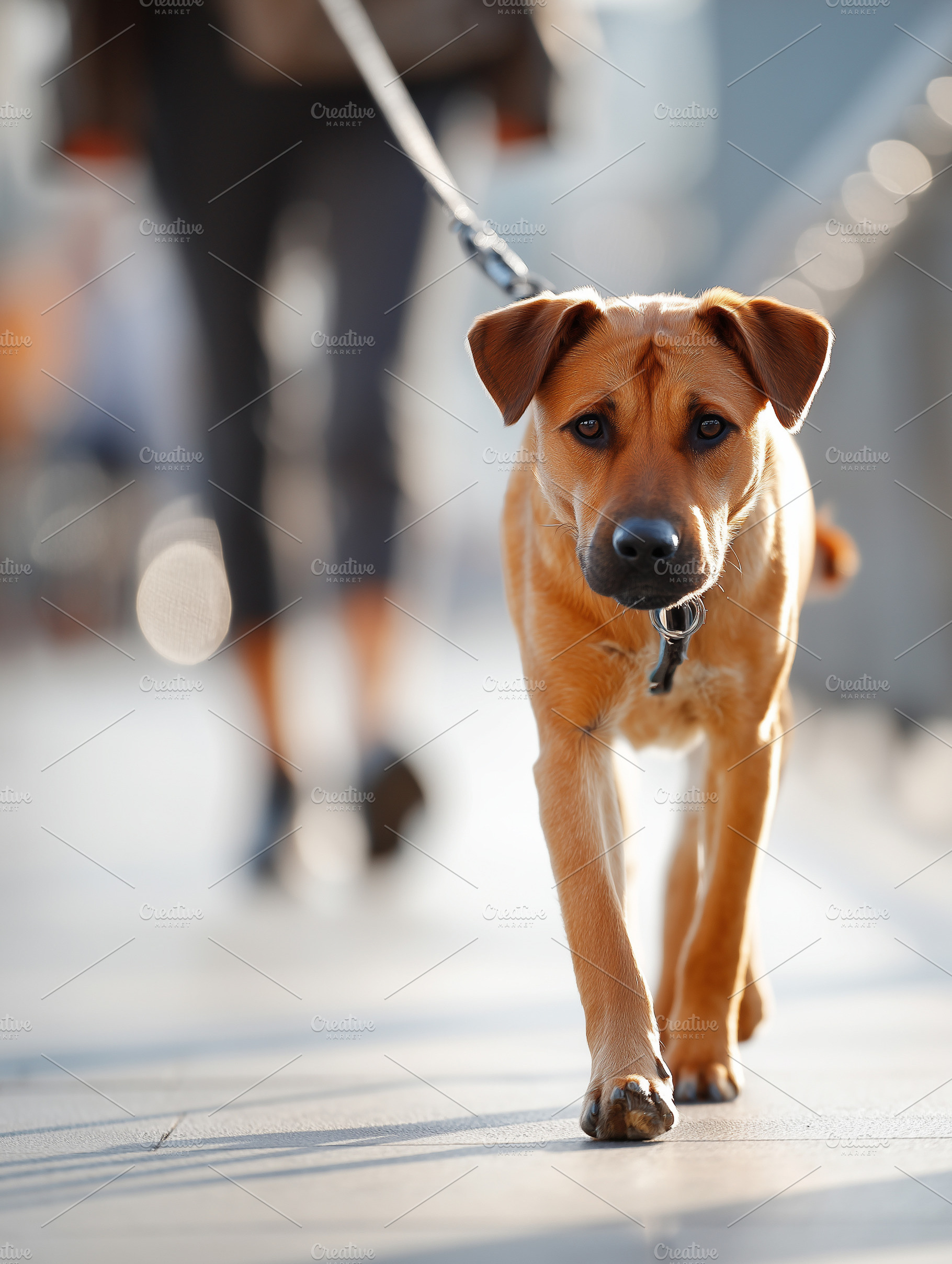Brown mixed breed dog walking on, an Animal Photo by MistyDay