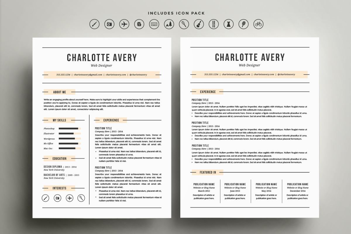 Resume Template 4 Pack | CV Template, a Resume Template by Refinery Resume Co. (Photo 2 of 3)