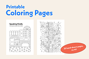 Speaking Kindly Coloring Pages, an Illustration by portice_studio (Thumbnail 1 of 5)