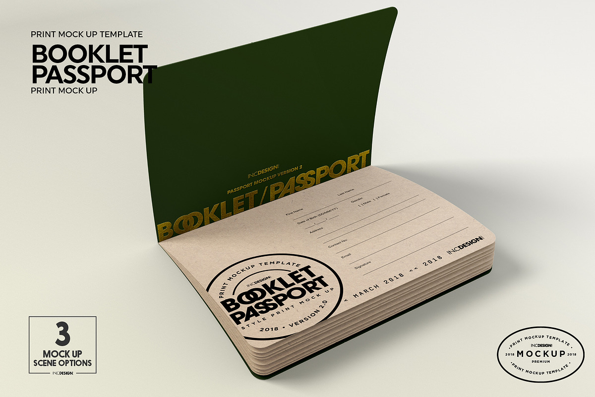 Booklet Passport Print MockUp, a Print Template by INCDesign (Photo 5 of 10)