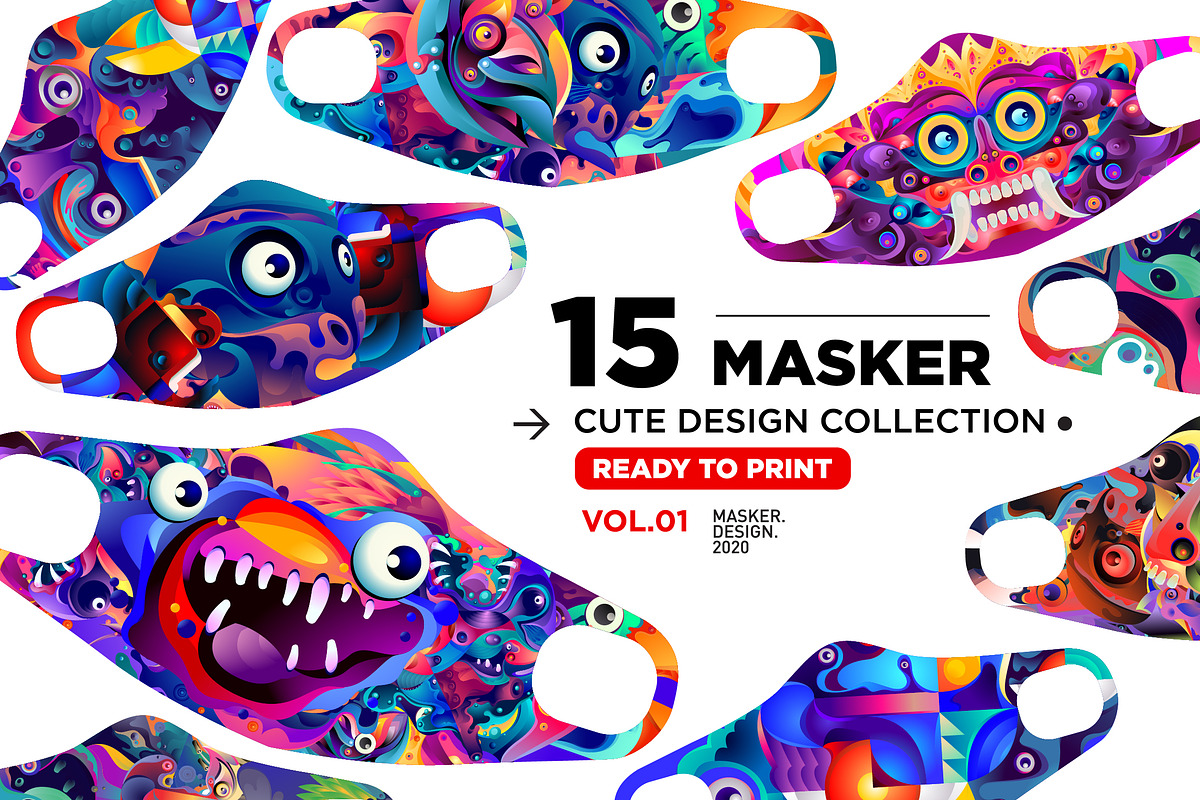 Cute Masker Design & mockup, a Mask Mockup by singpentinkhappy (Photo 1 of 16)