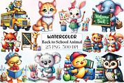 Back to School Animal Clipart, an Illustration by CraftArtStudio (Thumbnail 1 of 6)