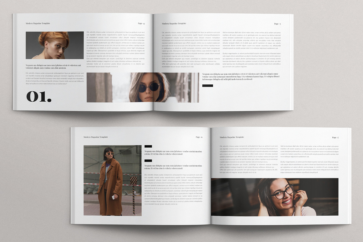 Modern Magazine Template Landscape, a Magazine Template by E-Type (Photo 3 of 7)